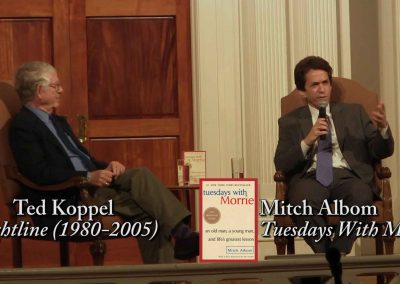 Mitch Albom and Ted Koppel in conversation at Sixth & I Synagogue on July 25, 2017