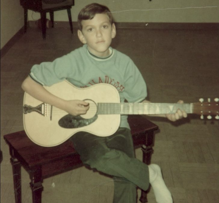 Mitch learning guitar